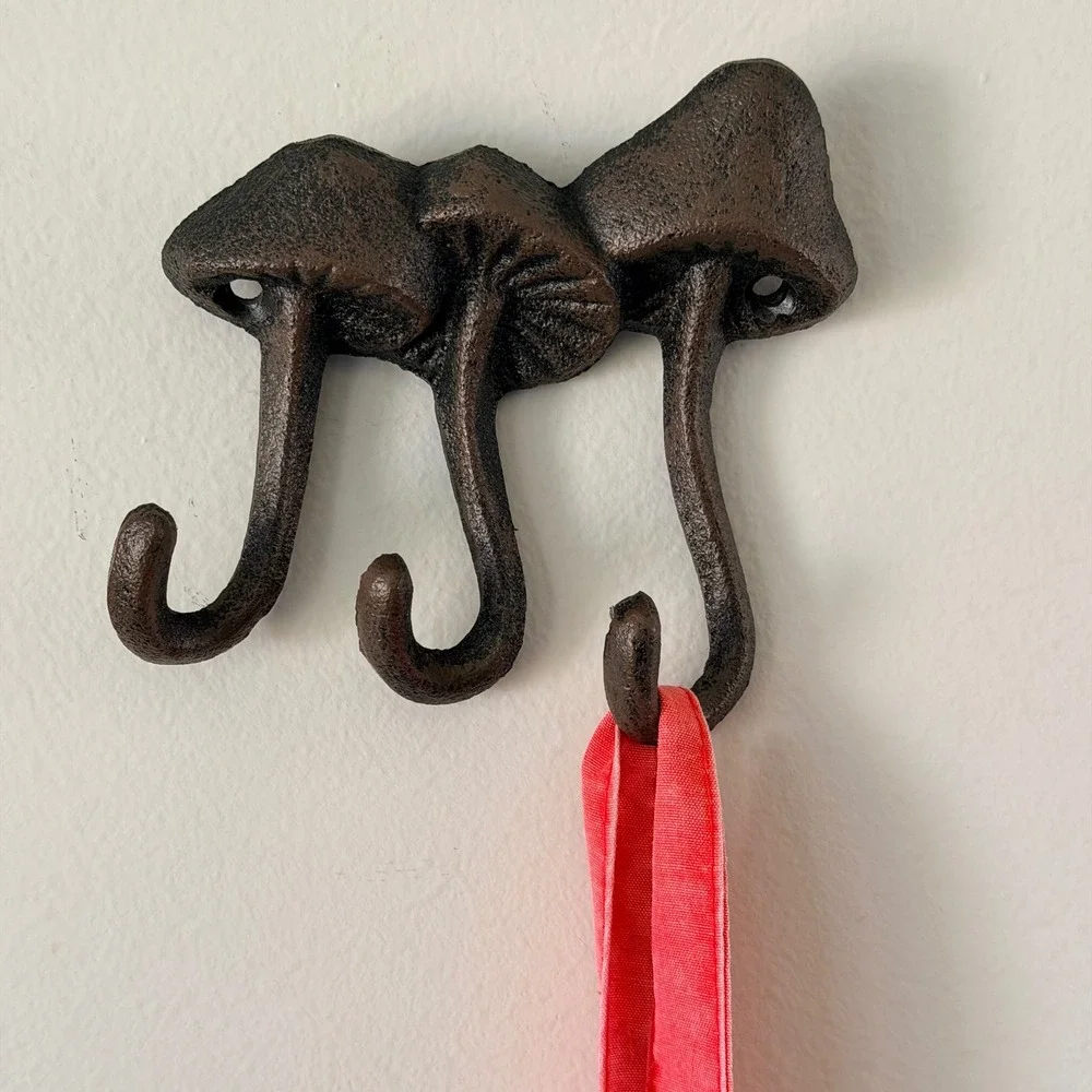 Cast Iron Mushroom Triple Wall Hook 4.5